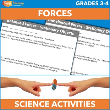 Preview of Balanced and Unbalanced Forces Labs and Activities for Third and Fourth Grade