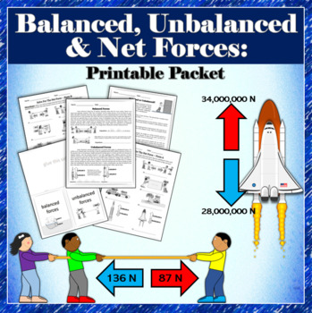 Preview of Balanced and Unbalanced Forces - Printable Packet and IAN Foldable