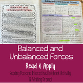 Balanced and Unbalanced Forces Reading Passage and Compreh