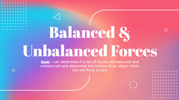 Preview of Balanced and Unbalanced Forces and Motion Activity