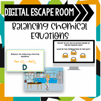 Preview of Balancing Chemical Equations DIGITAL Escape Room | Distance Learning | No Prep
