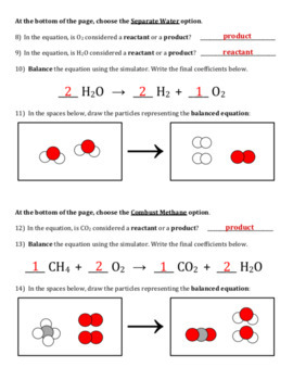 Worksheet Phet Balancing Chemical Equations Simulation Answer Key Pdf