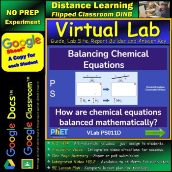 Preview of Balancing Chemical Equations STAR* Virtual Lab Google Docs™ DINB