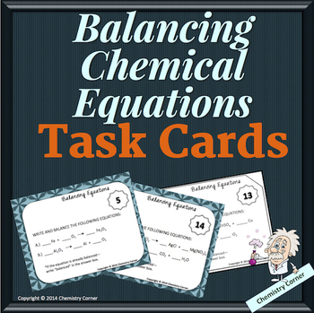 Preview of Balancing Chemical Equations Task Cards