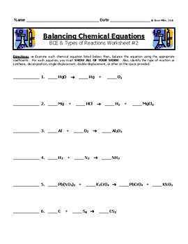 balancing chemical equations worksheet (remember practice makes perfect) answers