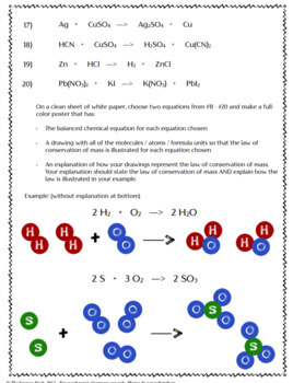 Balancing Chemical Reactions and the Law of Conservation of Mass