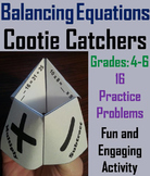 Balancing Equations Activity 4th 5th 6th Grade Cootie Catc
