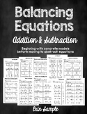 Balancing Equations- Addition and Subtraction