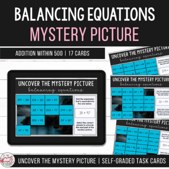 Preview of Balancing Equations Addition within 500 Boom Cards Distance Learning