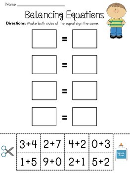 balancing equations worksheets for fun first grade math activities