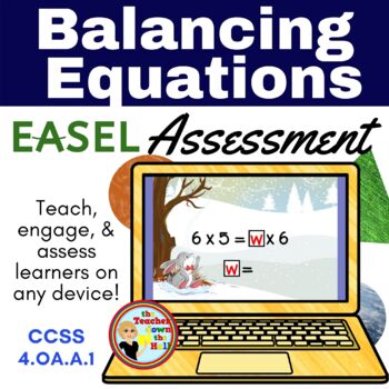 Preview of Balancing Equations Easel Assessment - Digital Math Activity