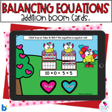 Balancing Equations - Equal Sign - Boom Cards™ - Valentine's Math