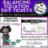 Balancing Equations Exit Tickets