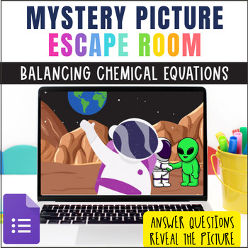Preview of Balancing Equations Mini Digital Escape Room : Mystery Picture (Astronaut)