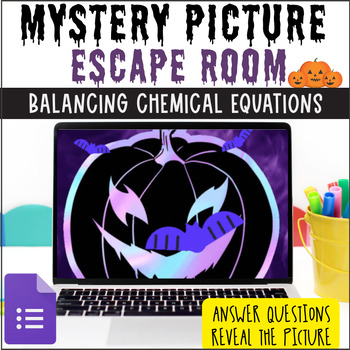 Preview of Balancing Equations Mini Digital Escape Room : Mystery Picture (Halloween)