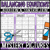 Balancing Equations: Mystery Picture Worksheets [Addition 