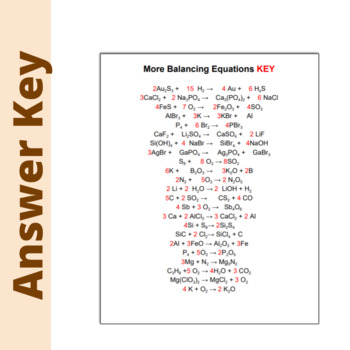 Balancing Equations Practice Worksheet Answers Key + My PDF Collection 2021