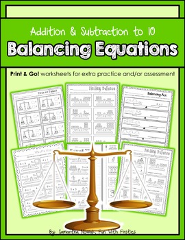 Preview of Balancing Equations: Print & Go! worksheets for extra practice and/or assessment