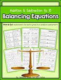 Balancing Equations: Print & Go! worksheets for extra prac