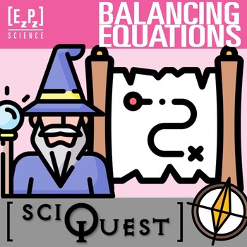 Preview of Balancing Equations Review Activity | Science Scavenger Hunt Game | SciQuest