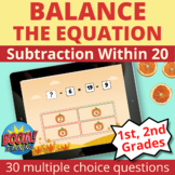Balancing Equations Boom Cards (Subtractions)