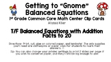Balancing Equations True/False Clip Cards - Addition to 20