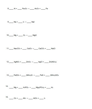 Balancing Chemical Equations Word Equations And Types Of Reactions