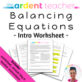 Intro to Balancing Equations Worksheet