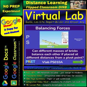 Preview of Balancing Forces STAR* Virtual Lab Distance Learning Google Docs™️ *  DINB