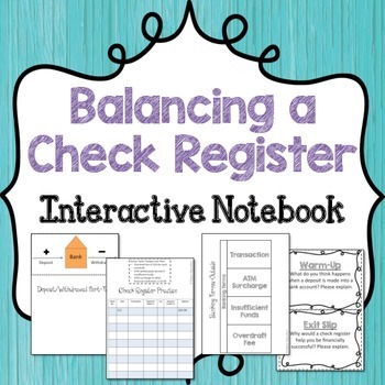 Preview of Balancing a Check Register Interactive Notebook