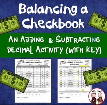 Preview of Balancing a Checkbook Activity Part of Classroom Economy Unit