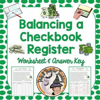 Preview of Balancing a Checkbook Register Financial Literacy Money Smartboard + Answer Key