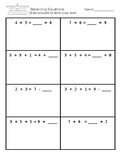 Balancing Equations First Grade Worksheets & Teaching Resources | TpT