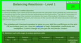 Balancing reactions - 6x Self-Grading Google Sheets