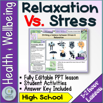 Preview of Balancing stress with relaxation - Stress management Lesson