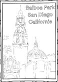 Balboa Park San Diego Coloring Page Instant Download