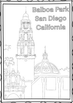 Preview of Balboa Park San Diego Coloring Page - Southern California Field Trip activity