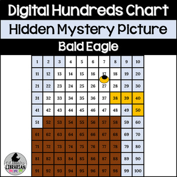 Preview of Digital Bald Eagle Hundreds Chart Hidden Picture for American Symbols Math