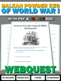 Balkan Powder Keg of WW1 - Webquest with Key (Google Doc I