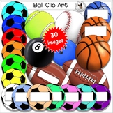 Balls Clip Art. Sport balls Basketball Football Soccer Bas