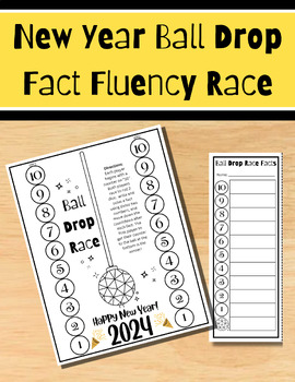 Preview of Ball Drop Race ~ A New Year Fact Fluency Game (2024)