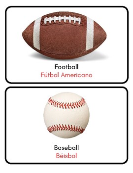 Preview of Ball Study Picture Cards in English and Spanish
