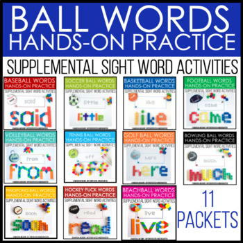 Preview of Ball Words - Sight Word Fine Motor Practice Bundle