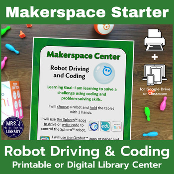 Preview of Ball or Line-Following Robot Driving & Coding Makerspace or Library Center
