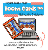 Ball with Syllables BOOM cards for Long Distance Learning