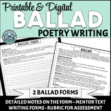 Ballad - Poetry Writing - Poem Writing Form to Guide Process
