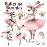 Ballerina Bunnies 21 high-quality PNG clipart images