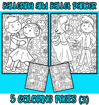 Preview of Ballerina and Ballet Dancer Coloring Pages, Ballet Coloring Page, Collection 3