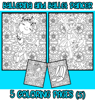 Preview of Ballerina and Ballet Dancer Coloring Pages, Ballet Coloring Page, Collection 5