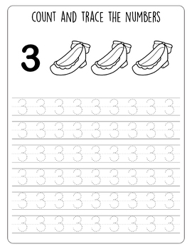 Ballerina number writing practice 1-10 pages number tracing 1-10 worksheets